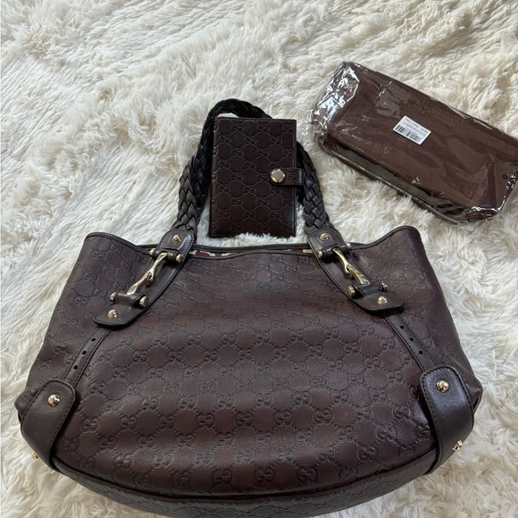 Gucci Brown Guccissima Leather Medium Horsebit Pelham Bag and wallet - Picture 13 of 16